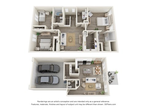 Shadow Bay Living - 3 BR floor plan 1